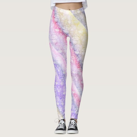 De Leggings van de Pastelkleur van de Schedels van (Voorkant)
