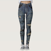De leggings van Denims drukt af (Voorkant)