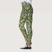 De Leggings van Groene Peacock Back Feathers (Links)