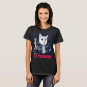 De leider Scifi Cyborg Kitten T-shirt (Voorkant volledig)