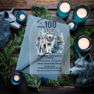 De leider van onze roedel wolf 100ste verjaardagsf acryl uitnodigingen