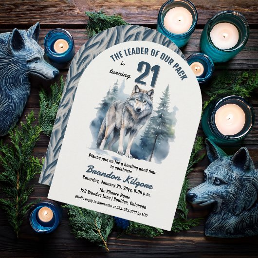De leider van onze roedel Wolf 21e verjaardagsfees Kaart