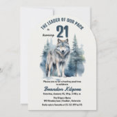 De leider van onze roedel Wolf 21e verjaardagsfees Kaart (Voorkant)
