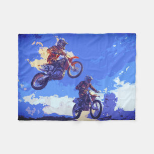 De leiding nemen - Motorcross Racers Fleece Deken