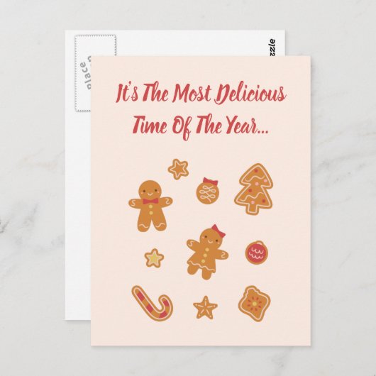 De lekkerste tijd van het jaar Gingerbread Cookie Briefkaart (Voorkant / Achterkant)