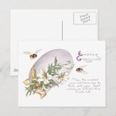 De Lelies, de Bijen & Het Paasei van Pasen Feestdagenkaart (Voorkant / Achterkant)