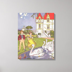 De Lelijke Eend, Klassiek Sprookje van Hauman Canvas Afdruk
