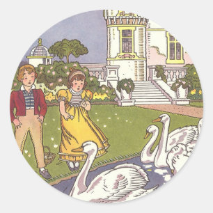 De Lelijke Eend, Klassiek Sprookje van Hauman Ronde Sticker