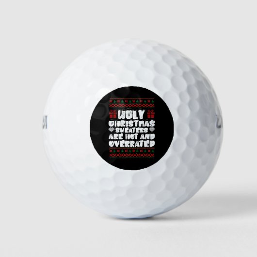 De lelijke kerstzweten zijn warm en overbelast golfballen (Voorkant)