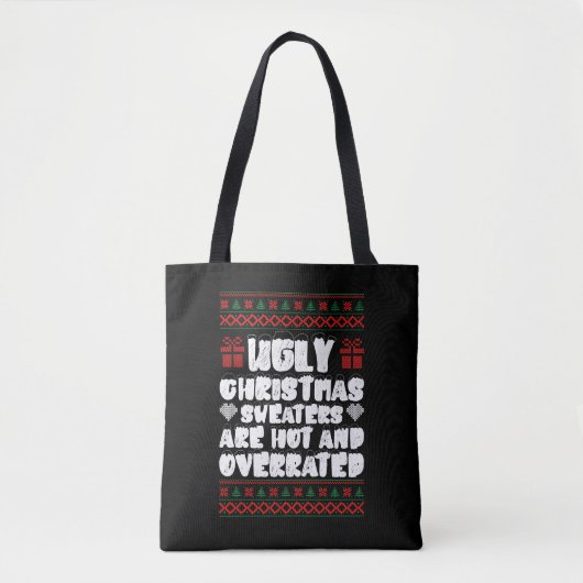 De lelijke kerstzweten zijn warm en overbelast tote bag (Voorkant)
