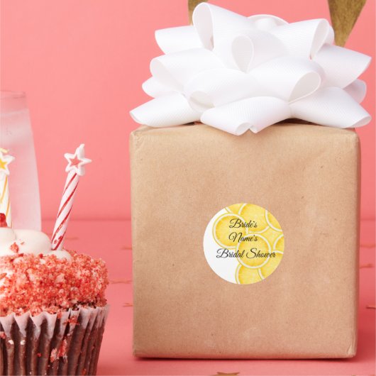 De Lemon Spritz Bruilofts Bruidsshower Aangepaste Ronde Sticker (Feest)