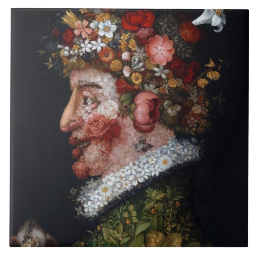 De lente, Arcimboldo Tegeltje (Voorkant)