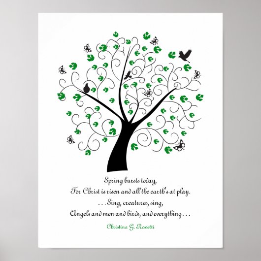 De lente barst vandaag, voor Christus... Gedicht Poster (Voorkant)