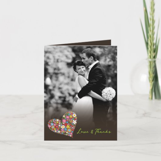 De lente bloeit het Huwelijk van het Hart dankt u Bedankkaart (Voorkant)