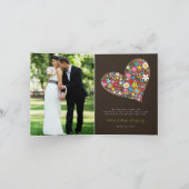 De lente bloeit het Huwelijk van het Hart dankt u Bedankkaart (Binnen)