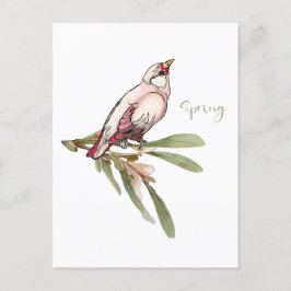 De lente bloeit vogels. Sneeuwdruppels. Feestdagenkaart