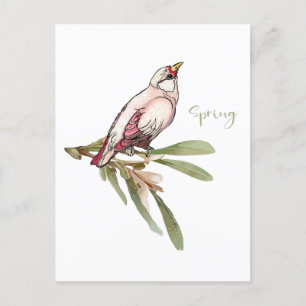 De lente bloeit vogels. Sneeuwdruppels. Feestdagenkaart