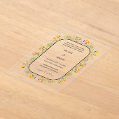 De lente bloemenelegante bruiloft acryl uitnodigingen (Laagn)