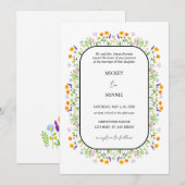 De lente bloemenelegante bruiloft kaart (Voorkant / Achterkant)