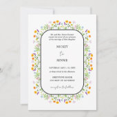 De lente bloemenelegante bruiloft kaart (Voorkant)