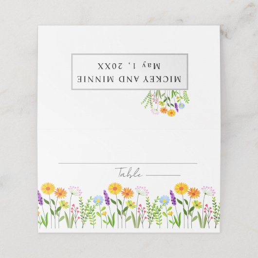 De lente bloemenelegante bruiloft plaatskaartje (Buitenkant ongevouwen)