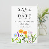 De lente bloemenelegante bruiloft save the date (Staand voorkant)