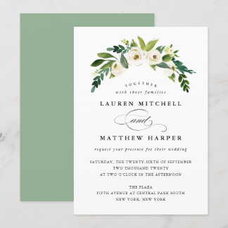 De lente bloemenelegante huwelijksuitnodiging kaart