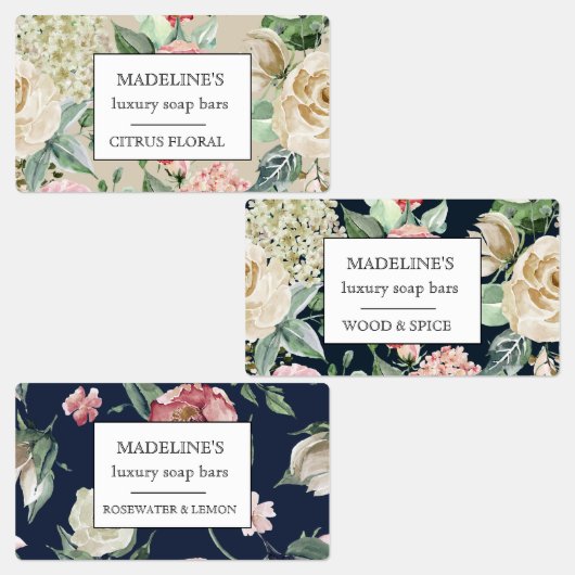 De lente bloemenzeepbars Elegante Kleefstof Labels (Groep)