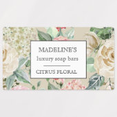 De lente bloemenzeepbars Elegante Kleefstof Labels (Design 1)