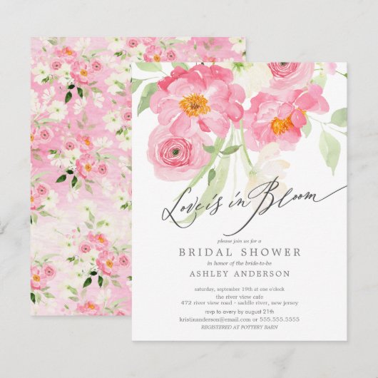 De lente bloesems liefde is in bloei kaart (Voorkant / Achterkant)