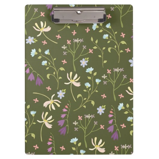 De lente Botanische Decoratieve Bloeiende Naadloos Klembord (Voorkant)