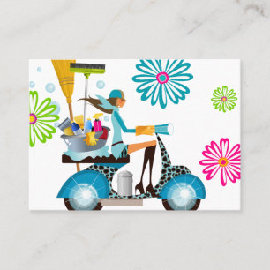 De lente die Retro Daisy Flowers schoonmaken Visitekaartje