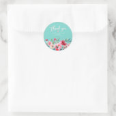 De lente Flowers|Thank You|DIY Bckgrnd Ronde Sticker (Tas)