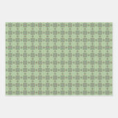 De lente Geometrisch Groen op Groene Set Inpakpapier Vel (Voorkant)