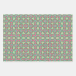 De lente Geometrische Groene Patroonreeks Inpakpapier Vel