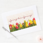 De lente heeft geschilderde tulpen rechthoekige sticker (Envelop)