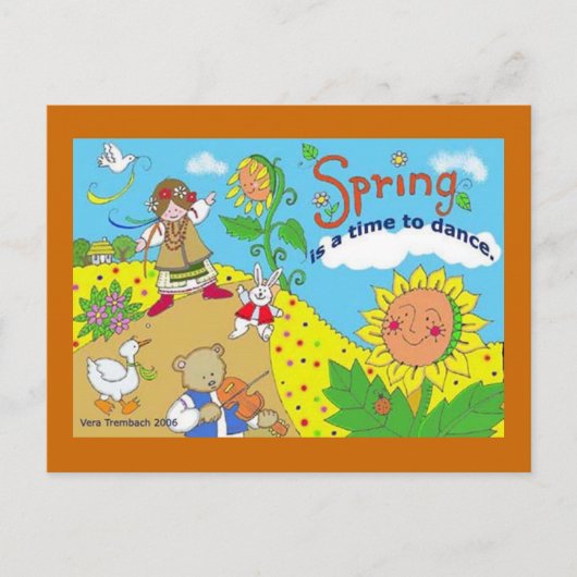 De lente is een tijd voor Dance Ukraine Folk Art Briefkaart (Voorkant)