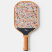 De lente is hier! Blush roze monogram Jouw naam to Pickleball Paddle (Achterkant)