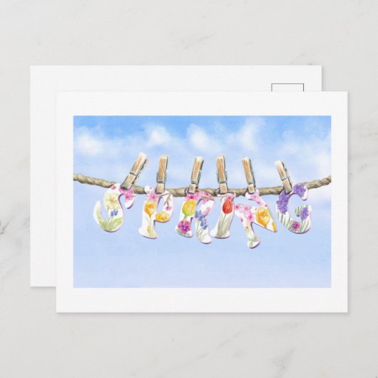 De lente is hier briefkaart (Voorkant / Achterkant)