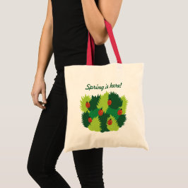 De lente is hier - groene bladeren Ladybugs Tote Bag
