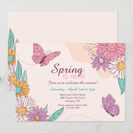 De lente is hier kaart (Voorkant / Achterkant)