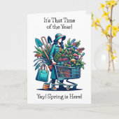 De lente is hier, tijd om te gaan winkelen! kaart (Gele Bloem)