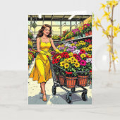 De lente is hier! Tuinieren Handschoenen en Sundre Kaart (Gele Bloem)