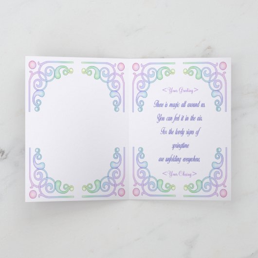 De lente is hier - vers binnen feestdagen kaart (Binnen)