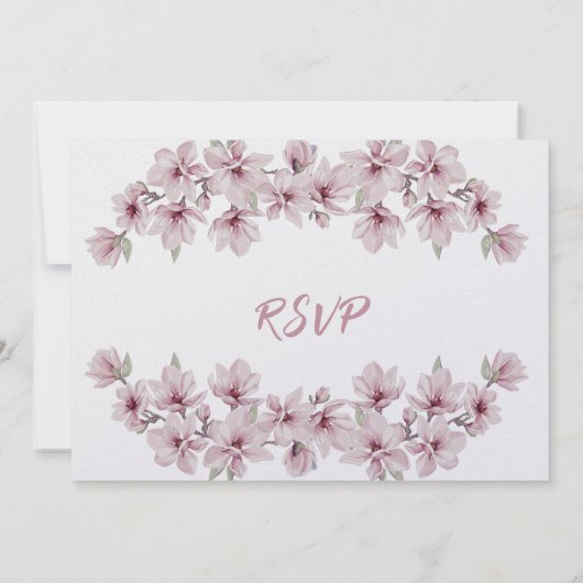 De lente kersenbloesem de bruiloft van uitnodiging (Achterkant)