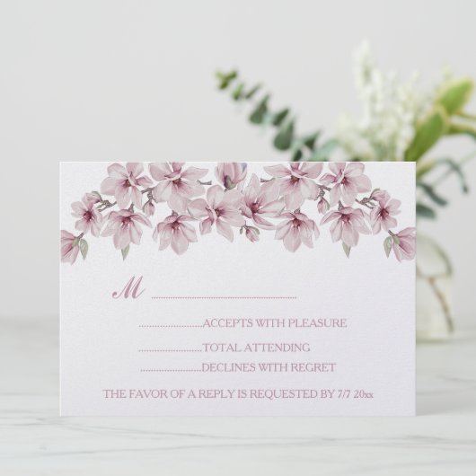 De lente kersenbloesem de bruiloft van uitnodiging (Staand voorkant)