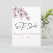 De lente kersenbloesem de bruiloft van uitnodiging (Staand voorkant)