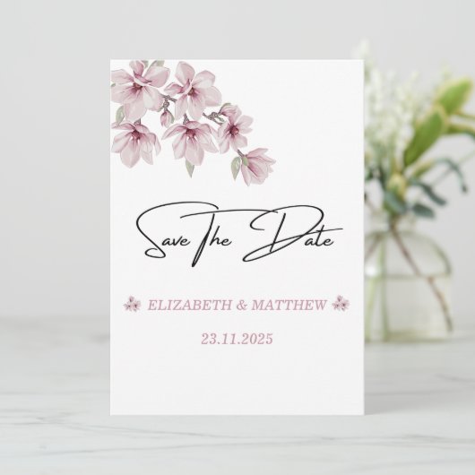 De lente kersenbloesem de bruiloft van uitnodiging (Staand voorkant)