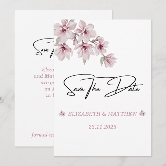 De lente kersenbloesem de bruiloft van uitnodiging (Voorkant / Achterkant)