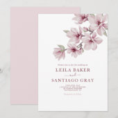 De lente kersenbloesem de bruiloft van uitnodiging (Voorkant / Achterkant)